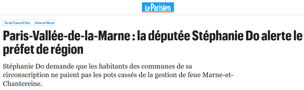 Ma lettre au Préfet de Paris et de la Région Île-de-France sur le remboursement d’une subvention requis auprès de la Communauté d'Agglomération Paris-Vallée-de-la-Marne