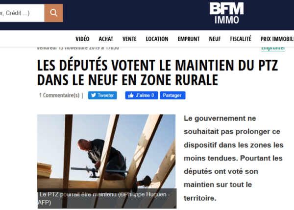 Les députés votent le maintien du PTZ dans le neuf en zone rurale