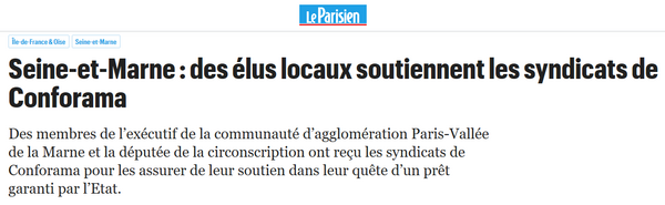 J’ai soutenu Conforama dans sa demande de prêt garanti par l’Etat (PGE) , auprès du ministre de l'économie et des finances, afin de préserver l’emploi des salariés