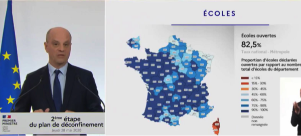 Deuxième phase du déconfinement : conférence de presse du Premier ministre, avec les ministres de la Santé et de l'Éducation (28 mai)