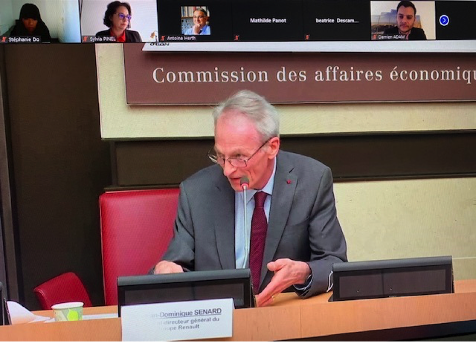 Ma question à M. Jean-Dominique Senard, président-directeur général du groupe Renault en commission des affaires économiques