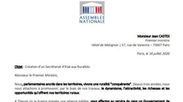 J’avais soutenu la création d’un Secrétariat d’Etat chargé de la ruralité