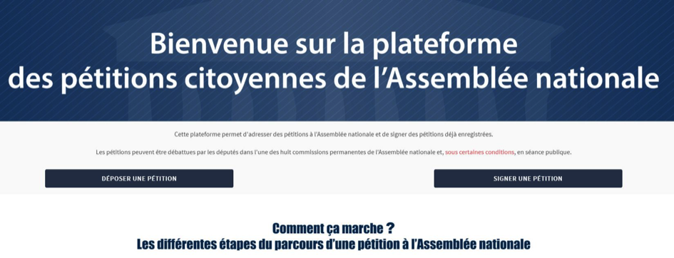 L’Assemblée nationale lance sa plateforme de pétition en ligne