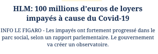 Mon interview dans Le Figaro sur l’alerte sur l’augmentation des impayés de loyers