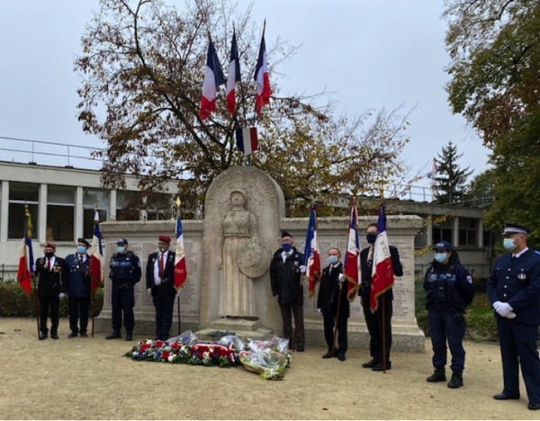 A Chelles pour la cérémonie de commémoration du 102ème anniversaire de l'Armistice de 1918