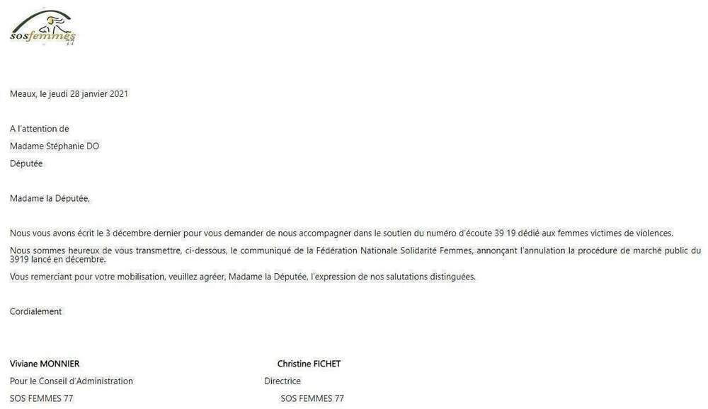 Interruption de la procédure de marché public relatif à la plateforme d’écoute, d’information et d’orientation sur le champ des violences sexistes et sexuelles, le 39 19