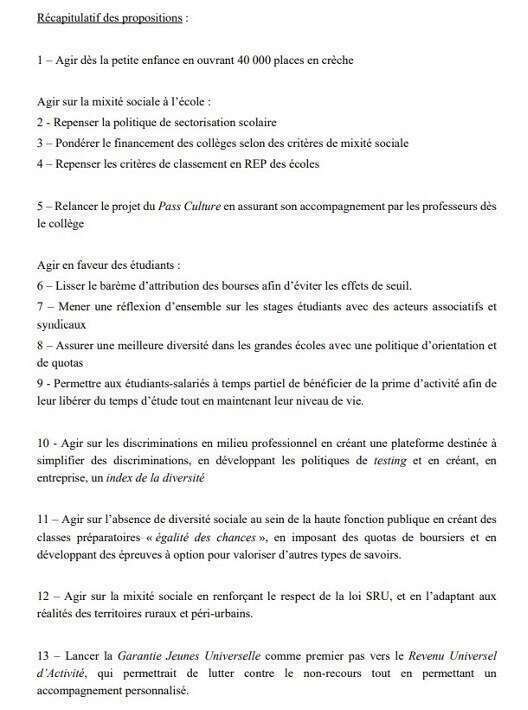 Égalité des chances : ma participation en tant que cosignataire du courrier adressé au Premier ministre pour faire par de nos propositions