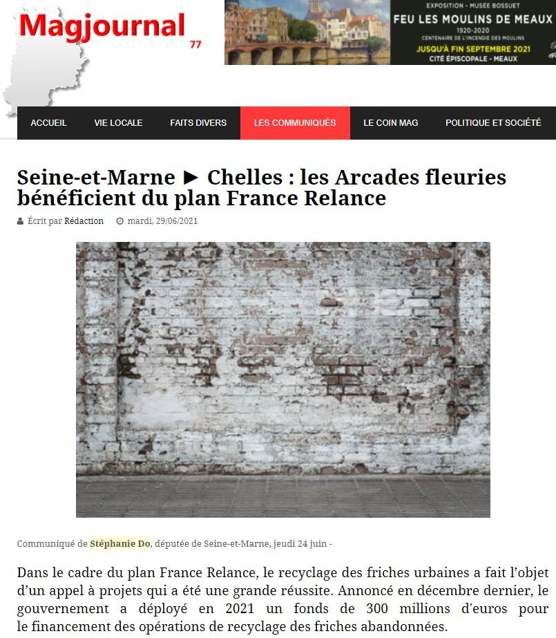 France Relance aux côtés des "Arcades Fleuries" à Chelles ! 