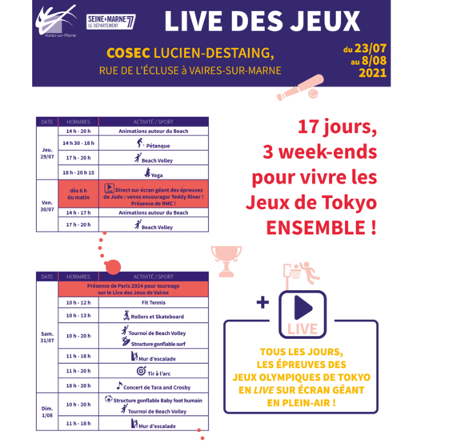 Un bon moment au village sportif du LIVE DES JEUX, en présence de Madame la Maire de Vaires-sur-Marne Edmonde Jardin et des organisateurs et responsables sportifs !