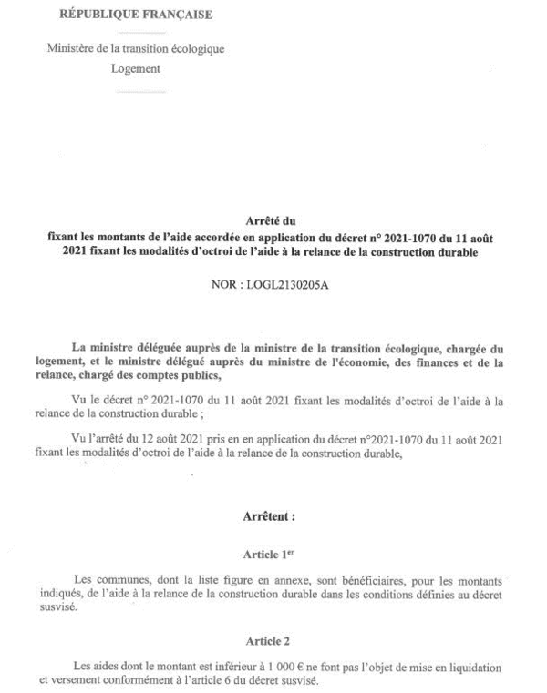 Bonne nouvelle pour 3 communes de notre 10ème circonscription : Un montant de 2 396 600 € sera alloué pour l’aide à la construction durable !