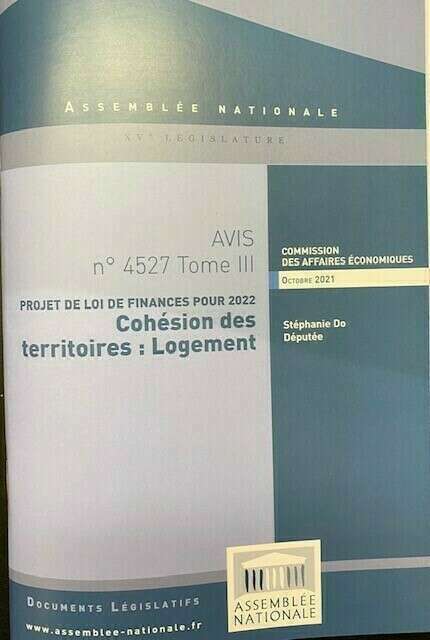 Mon Rapport pour avis budgétaire sur le logement dans le cadre du projet de loi de finances pour 2022