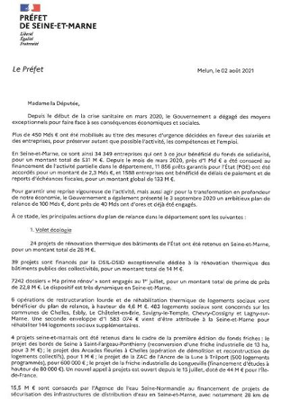 Les retombées du plan de relance en Seine-et-Marne !
