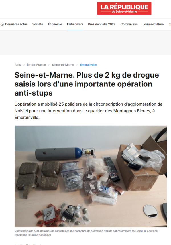 Seine-et-Marne. Plus de 2 kg de drogue saisis lors d'une importante opération anti-stups