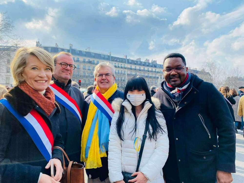 Place de la République, un rassemblement en soutien à l’Ukraine,