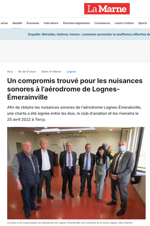 Un compromis trouvé concernant les nuisances sonores à l'aérodrome de Lognes-Emerainville