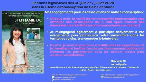 Elections législatives des 30 juin et 7 juillet 2024 : Mes engagements pour les associations