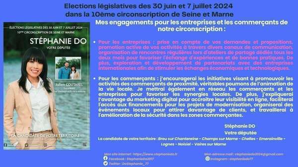 Elections législatives des 30 juin et 7 juillet 2024 : Mes engagements pour les entreprises et les commerçants