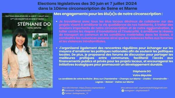 Elections législatives des 30 juin et 7 juillet 2024 : Mes engagements pour les élus de notre circonscription 