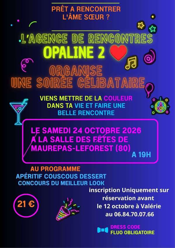 SOIREE CELIBATAIRE LE SAMEDI 24 OCTOBRE 2026