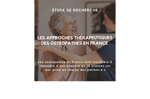 Questionnaire sur l’approche thérapeutique des ostéopathes en France