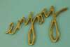 Décoration du cabinet : le mot « enjoy » en lettres dorées sur un mur vert