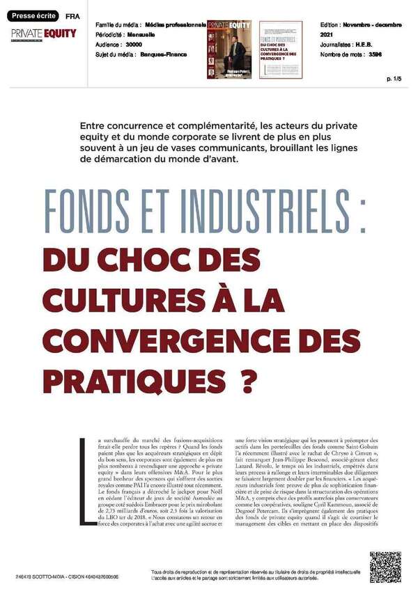 220107PRIVATE EQUITY MAGAZINE- ICH – Fonds et inductriels Du choc des cultures à la convergence des pratiques