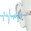 Oreille stylisée 3D avec onde sonore illustrant sophrologie auditive