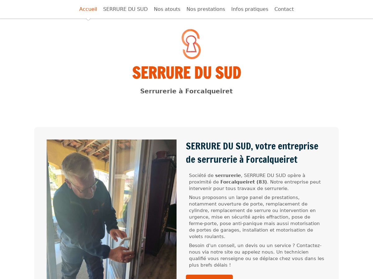 Exemple de site internet de Serrurerie à Forcalqueiret