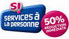 Logo services à la personne avec réduction 50 pour cent