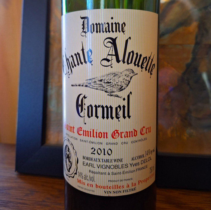 Domaine Chante Alouette Cormeil 2010 aux USA