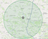 Carte illustrant le rayon dactivité géographique de service