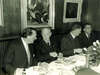 Dîner de soutien à Bernard Dorival à la Coupole en décembre 1959, de gauche à droite Henri-Georges Adam, Jacques Villon, Monsieur Lamy et Bernard Dorival