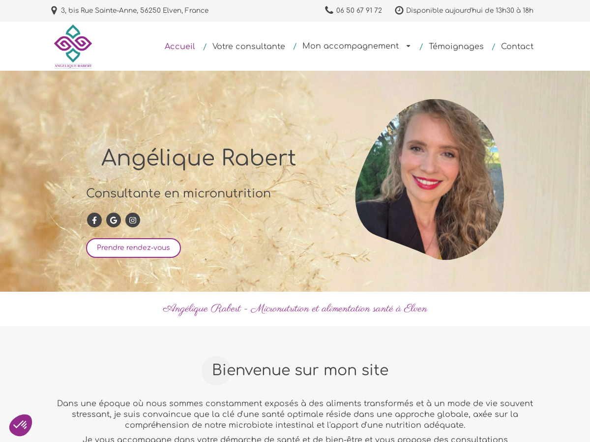 Exemple de site internet de Diététique et Nutrition à Elven