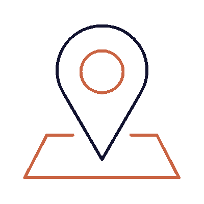 Wired outline 52 location pin on square map hover jump  2 