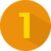 Chiffre 1 orange symbole efficacité énergétique