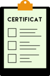 Certificat de qualification avec cases à cocher sur presse-papiers