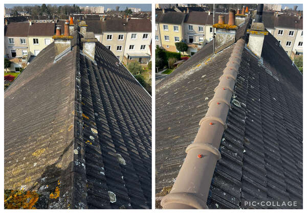 Remplacement d’un faîtage cimenté par un faîtage à emboîtement au Mans (72)