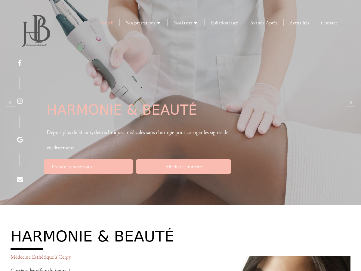 Exemple de site internet de Institut de beauté et d'esthétique et Spa à Cergy