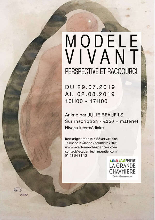 Stage de perspective et raccourci en modèle vivant avec Julie Beaufils