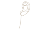 Illustration oreille style one line art ajustement sonore