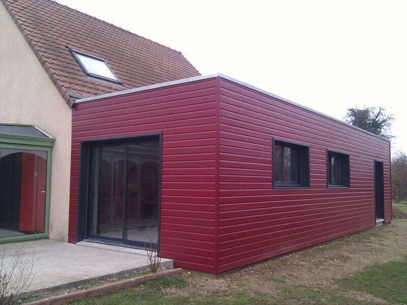 agrandissement contemporain bois bordeau