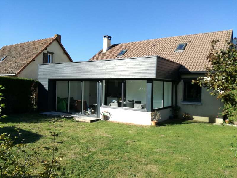 agrandissement contemporain bois noir