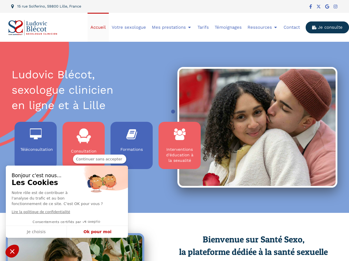 Exemple de site internet de Psychothérapie à Lille