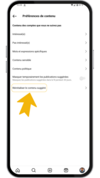 reinitialiser le contenu suggere instagram