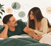 Couple allongé pratiquant focalisation sensorielle tactile consentie