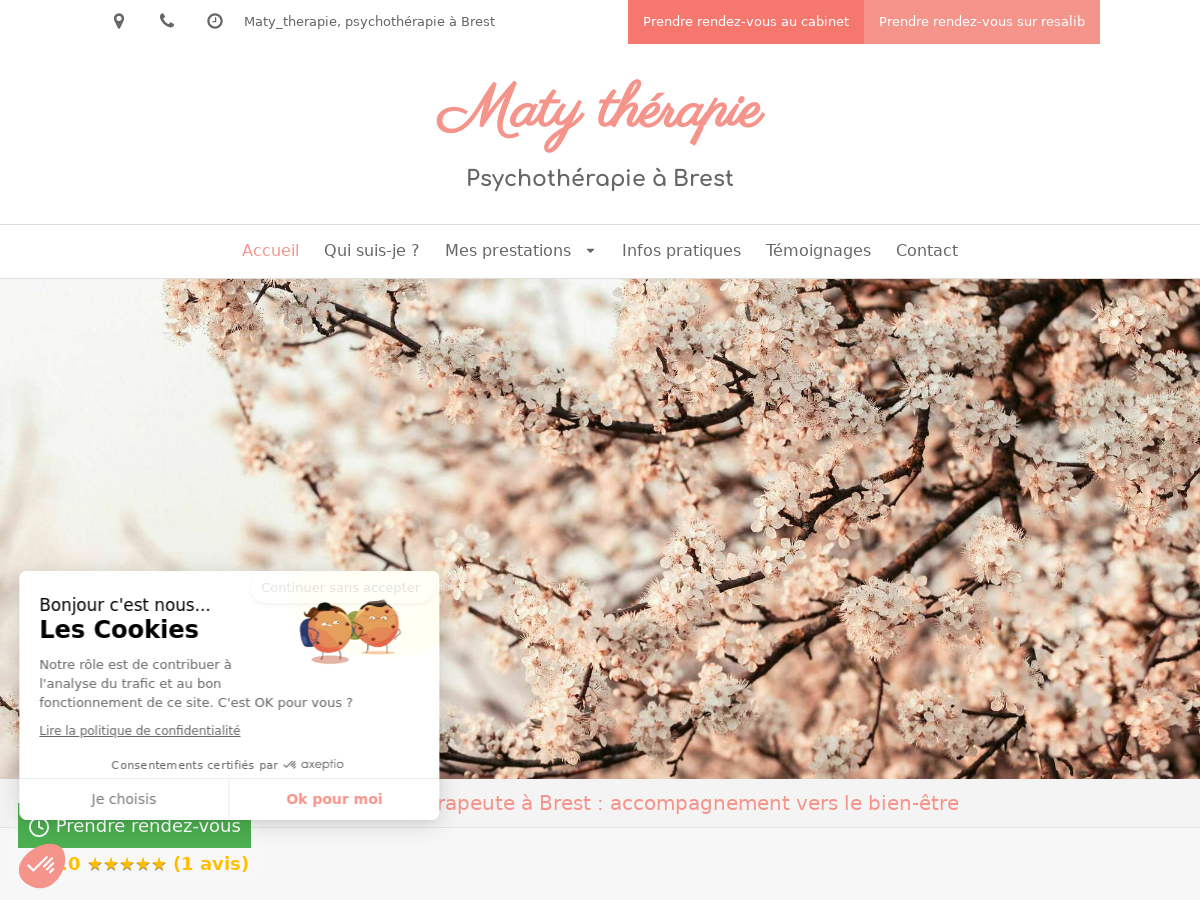 Exemple de site internet de Psychothérapie à Brest