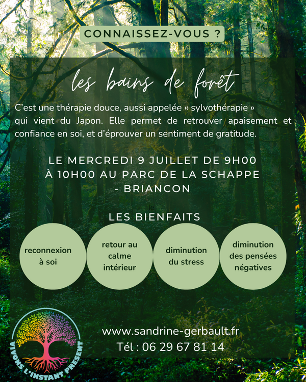 Séance de relaxation et bain de forêt