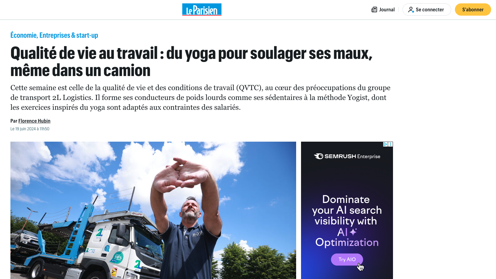 Qualité de vie au travail : du yoga pour soulager ses maux, même dans un camion