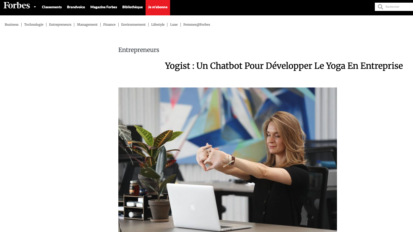 Yogist : Un Chatbot Pour Développer Le Yoga En Entreprise