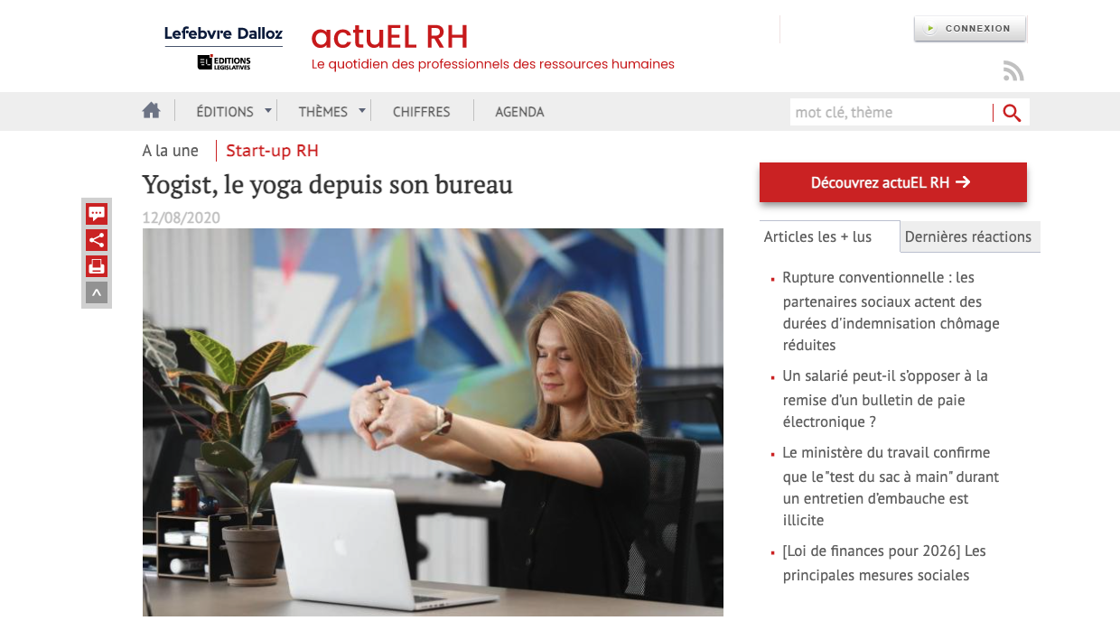 Yogist, le yoga depuis son bureau